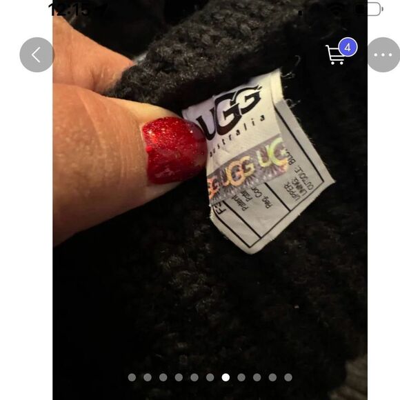 Black fringe Cardy sweater knit pull on button up boots, 9.5 guc - Picture 7 of 10